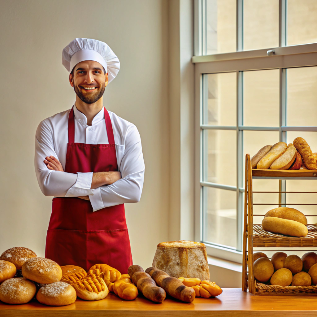 our baker is proud of his products